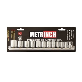 METRINCH SOCKET SET 3/8IN DRIVE 12 PIECE