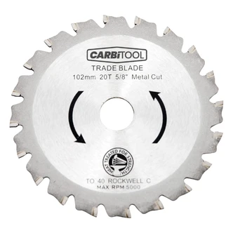 TRADE BLADE METAL CUT 210 X 40T X 25MM TCT, FLAT TOP GRD