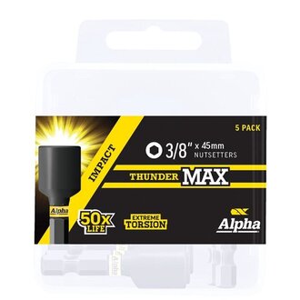 ThunderMax 3/8in x 45mm Impact Magnetic Nutsetter Handipack (x5)