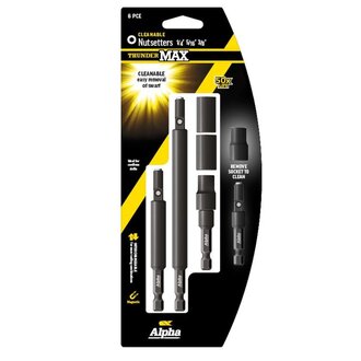 ThunderMax Cleanable Nutsetter Kit 1/4in, 5/16in & 3/8in - 6 Pieces.