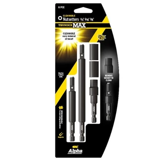 ThunderMax Cleanable Nutsetter Kit 1/4in, 5/16in & 3/8in - 6 Pieces.