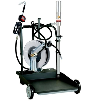 EL Series kit with pump, digital oil meter and 15m hose reel – open reel