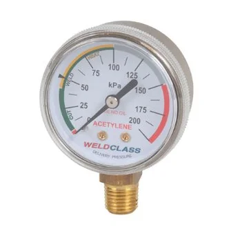 Regulator Gauge Acetylene Low / Delivery Pressure 0-200Kpa Weldclass