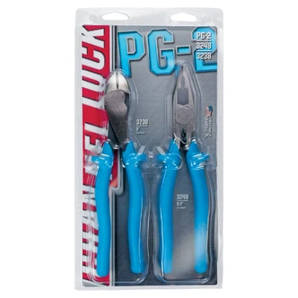 PLIER SET LINESMAN & CUTTER DIAGONAL INS 2PC CHANNELLOCK