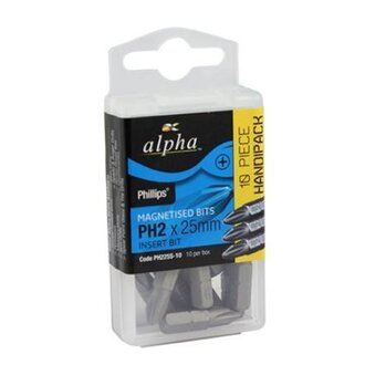 PH2 x 25mm Phillips Insert Bits - Handipack (x10)