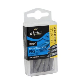 PH2 x 25mm Phillips Insert Bits - Box of 20