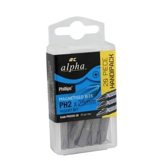 PH2 x 25mm Phillips Insert Bits - Box of 20