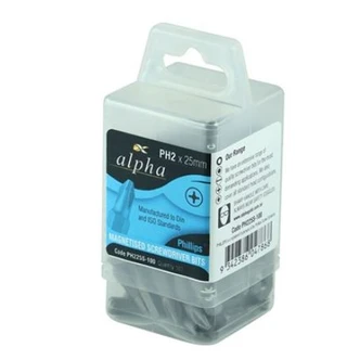 PH2 X 25mm Phillips Insert Bits - 100pcs Bulk Pack