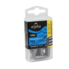 PH2 x 25mm Phillips Ribbed Insert Bits - Handipack (x10)