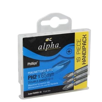 PH2 x 75mm Double Ended Driver Bits - Handipack (x10)