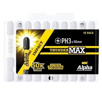 ThunderMAX PH3 x 50mm Impact Power Bit Handipack (x10)