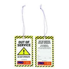 PROCHOICE SAFETY TAG -125MMX75MM CAUTION OUT OF (100/PK)