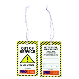 PROCHOICE SAFETY TAG -125MMX75MM CAUTION OUT OF (100/PK)