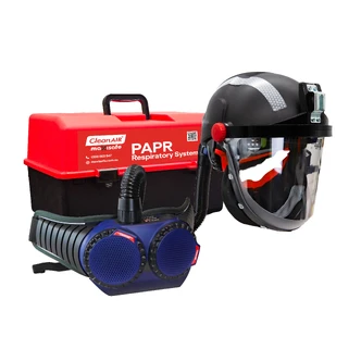 Heavy Duty Tunnelling Ready 2 Work Kit CA-40G Hard Hat w/ Cylindrical Visor, Lamp Bracket, Reflective Tape & AerGO PAPR with P3 filters