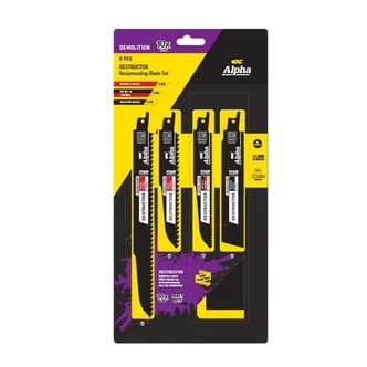 Demolition 8 Piece Recip Blade Set incl Pouch.