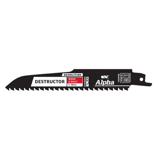 Destructor Demolition - Wood & Nails - Recip Blade, 5 TPI, 150mm - 5 Pack