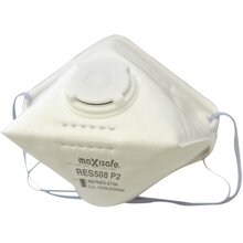 Maxisafe P2 horizontal flat fold respirator with valve, box of 20