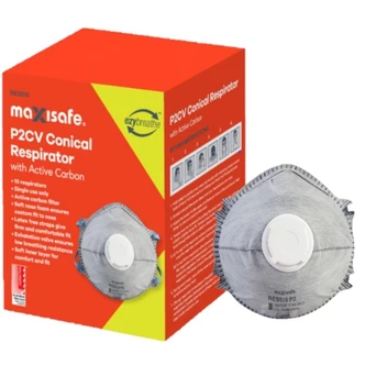 Maxisafe P2 Conical Respirator with Carbon and Valve, Box 10