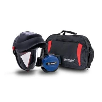 CA-40GW Hard Hat with Flip-up Welding & Grinding Shield and Basic PAPR unit and storage bag