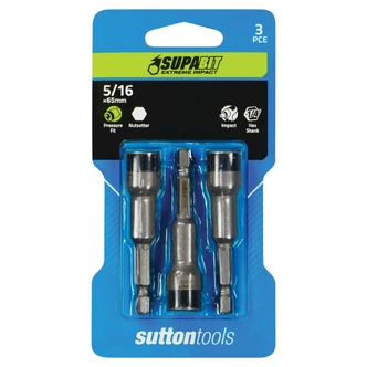 NUTSETTER PRESSURE FIT S158 5/16IN 65MM POWER 3PK SUPABIT