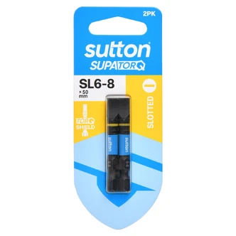 SCREWDRIVER BIT S218 SUPATORQ SLOTTED SL6-8 50MM 2PK