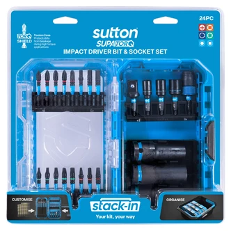 SCRDRV BIT S250 & SOCKET SUPATORQ POW BITS STACK-IN SET 24PC