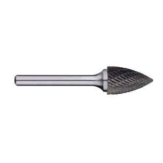 3/16in Tree Pointed Nose Carbide Burr, 1/8in shank dia.