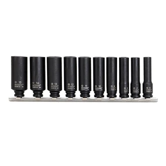 10 Piece | Action 1/4" Drive 6-Point Metric Magnetic Impact Socket Set