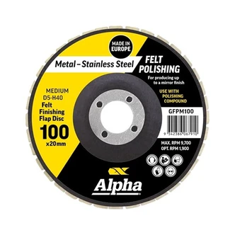 Felt Polishing Flap Disc Medium D5-H40 Carded (Pk 1)