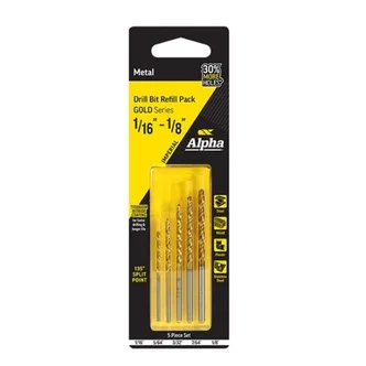5 Piece | Imperial Alpha Gold Series Drill Refill Pack - 1/16 - 1/8in