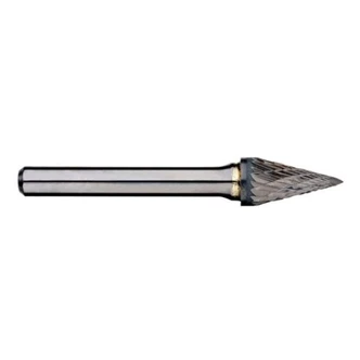 1/4in Pointed Cone Carbide Burr, 1/4in shank dia