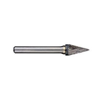 1/4in Pointed Cone Carbide Burr, 1/4in shank dia.