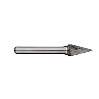 1/2in Pointed Cone Carbide Burr, 1/4in shank dia.