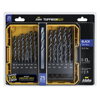 25 Piece | Alpha Black Series Metric Tuffbox Pro Drill Set