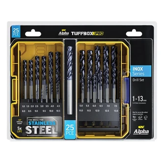 25 Piece | Alpha Stainless Plus Metric Tuffbox Pro Drill Set