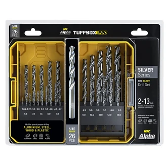 26 Piece | Alpha Silver Series Site Ready Metric Tuffbox Pro Drill Set