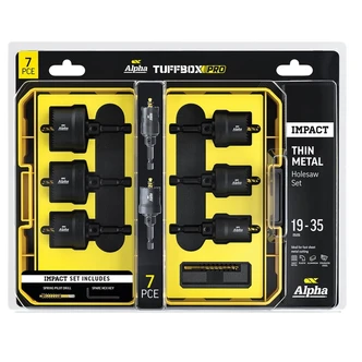 7 Piece | Alpha Impact Thin Metal Tuffbox Pro Holesaw Set