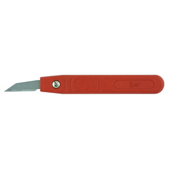 Red fixed keyhole knife