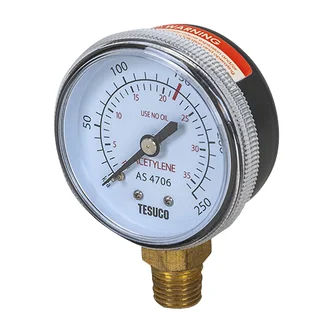 Pressure Gauge 50mm 0-250kPa Acetylene 1/4" NPT for RT 2 Stage