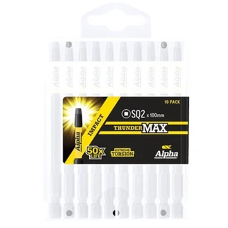 ThunderMax SQ2 x 100mm Impact Power Bit Handipack (x10)
