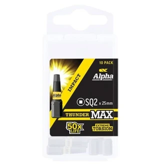 ThunderMax SQ2 x 25mm Impact Insert Bit Handipack (x10)