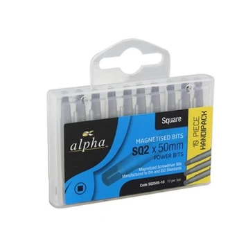 Alpha SQ2 x 50mm Power Bit - Handipack (x10)