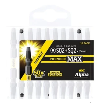 ThunderMax SQ2 x 65mm Impact Power Bit D/Ended Handipack (x10)