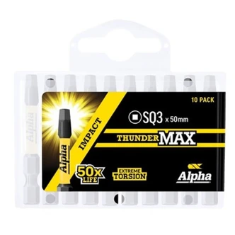 ThunderMax SQ3 x 50mm Impact Power Bit Handipack (x10)