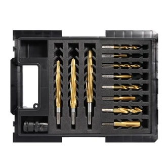 VersaDrive 12 Piece Starter Kit | 8 Piece Drill and Tap Set | 3 Piece Reamer Set 12mm to18mm with HD Adaptor