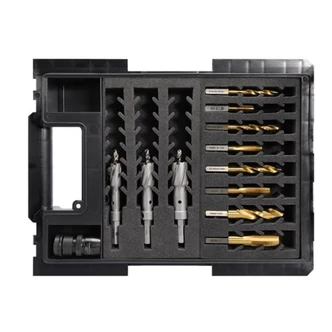 VersaDrive 12 Piece Starter Kit | 8 Piece Drill and Tap Set | 3 Piece TCT HoleCutter Set 14mm to 22mm with HD Adaptor