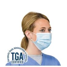 3-PLY DISPOSABLE SURGICAL STYLE FACE MASK -  (BOX 50) TGA APPROVED