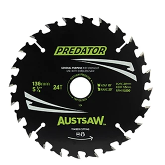 Austsaw RaiderX Timber Blade Thin Kerf