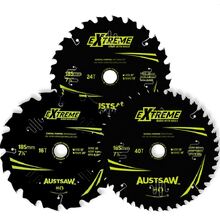 Austsaw Extreme: Wood with Nails Blade 3 Pce Set 185mm x 20/16 Bore x 16T/24T/40T