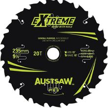 Austsaw Extreme: Wood with Nails Blade 235mm x 25 Bore x 20 T Bulk Pack (x20)